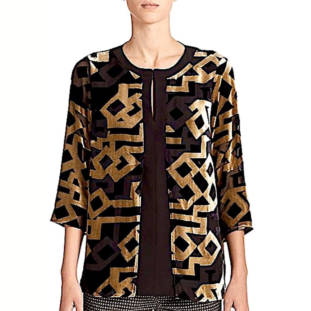 Etro Deco Velvet Devore Top Size 4